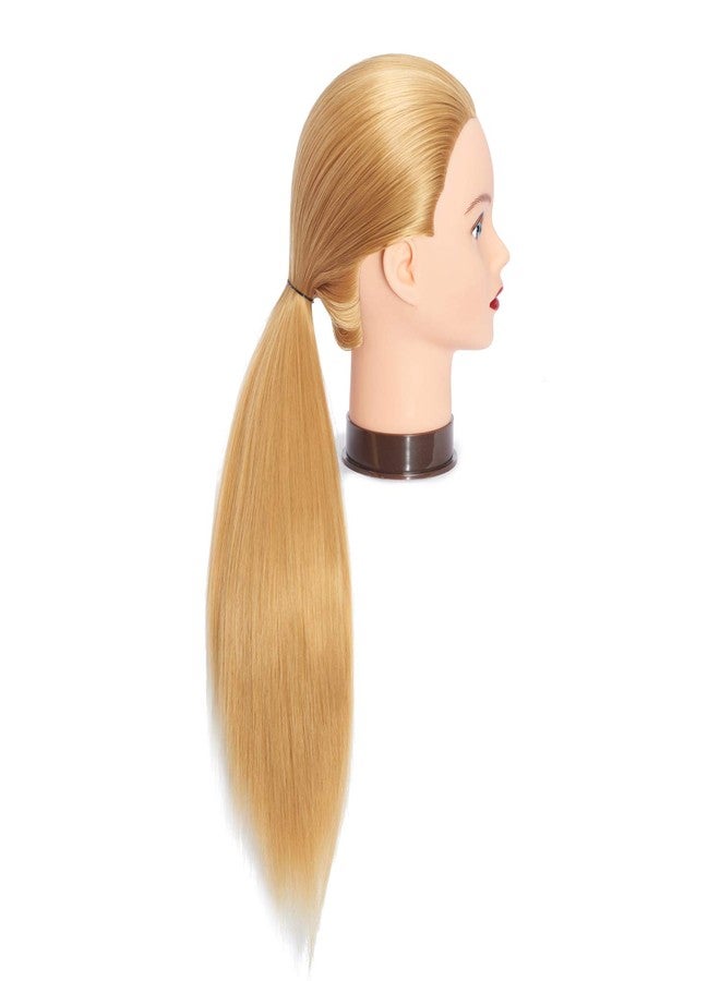 Headfix 26"-28" Long Hair Mannequin Head Synthetic Fiber Hair Hairdresser Practice Styling Training Head Cosmetology Manikin Doll Head with Clamp (6F1919W2720) - Image 4
